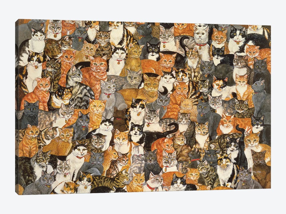 Double Cat-Spread by Ditz 1-piece Canvas Art