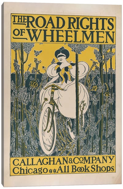 The Road Rights Of Wheelmen, 1895 Canvas Art Print