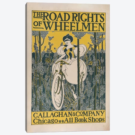 The Road Rights Of Wheelmen, 1895 Canvas Print #BMN13342} by E Nadall Canvas Artwork