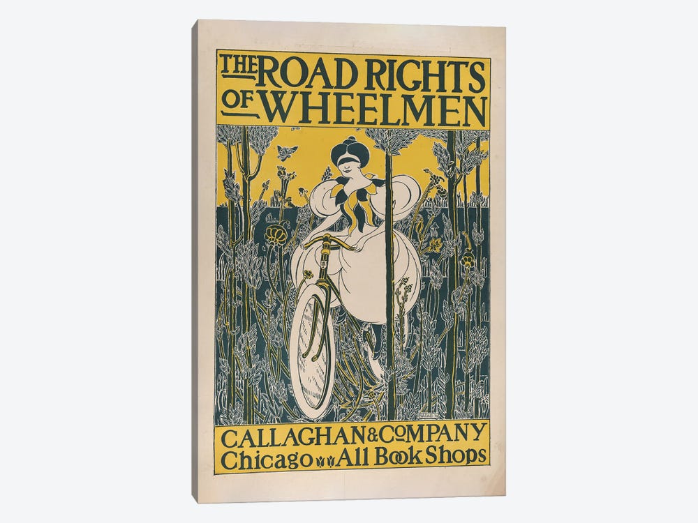 The Road Rights Of Wheelmen, 1895 by E Nadall 1-piece Canvas Art