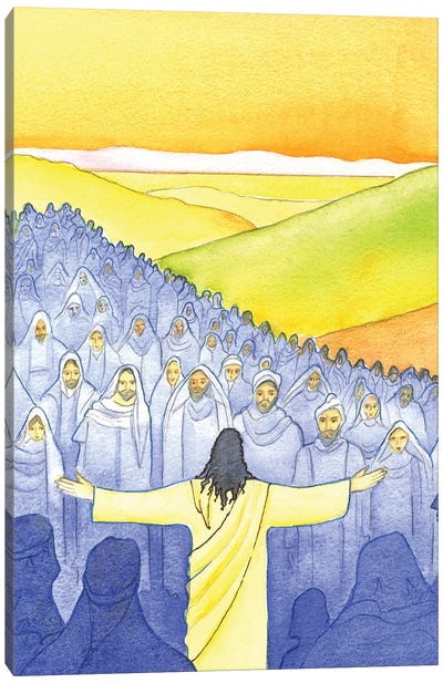 Great Crowds Followed Him, 2001 Canvas Art Print - Jesus Christ