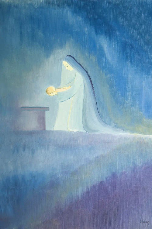 The Virgin Mary Cared For Her Child Jesus With Simplicity And Joy, 2001 by Elizabeth Wang wall art