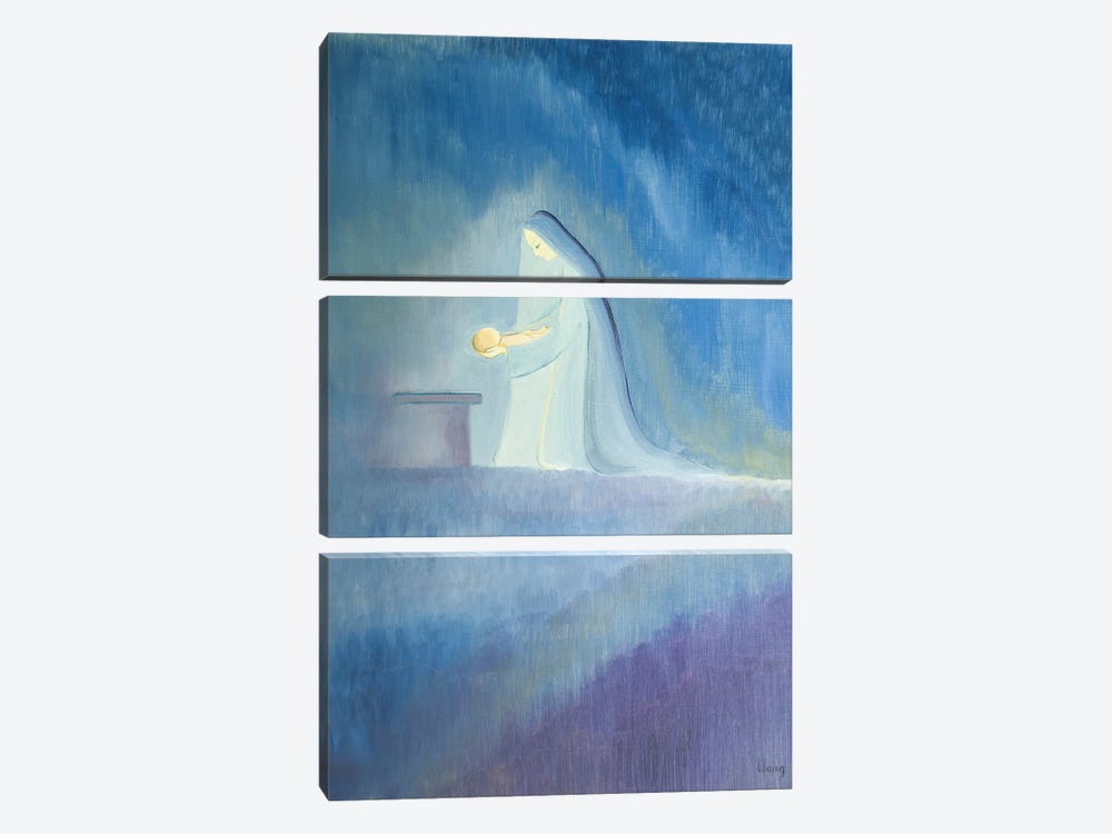 The Virgin Mary Cared For Her Child Jesus With Simplicity And Joy, 2001 by Elizabeth Wang 3-piece Canvas Wall Art