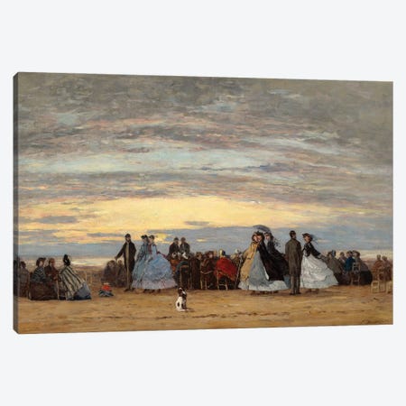 The Beach At Villerville, 1864 Canvas Print #BMN13348} by Eugene Louis Boudin Canvas Art