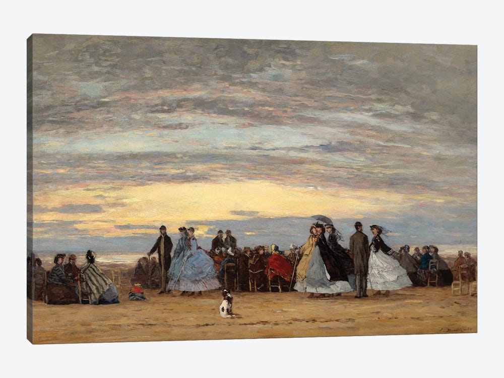 The Beach At Villerville, 1864 by Eugene Louis Boudin 1-piece Canvas Art