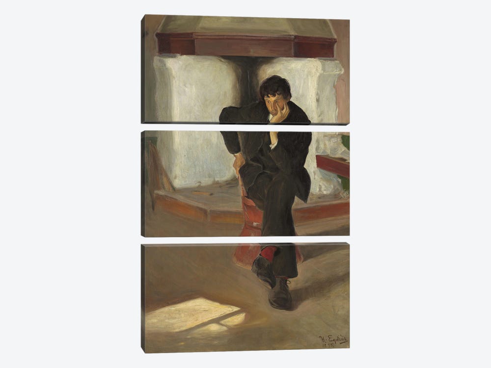 The Dreamer. The Artist Torleiv Stadskleiv, 1895 by Halfdan Egedius 3-piece Canvas Artwork