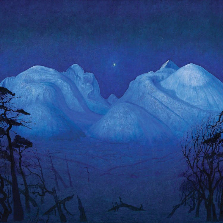 Winter Night In The Mountains, 1914 by Harald Oscar Sohlberg wall art