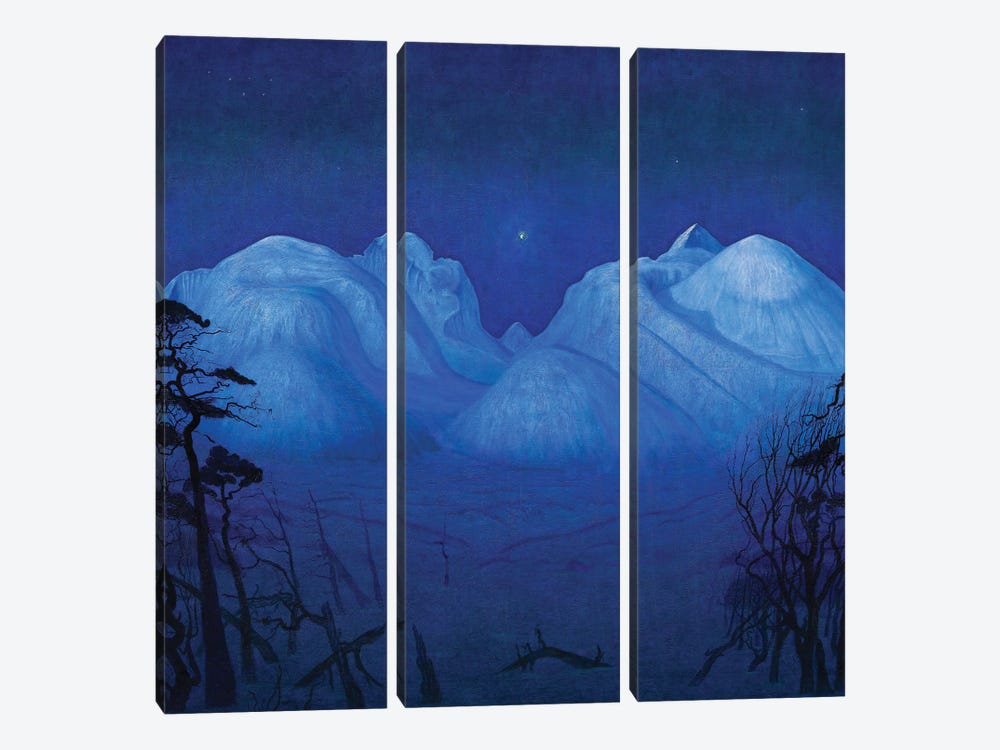 Winter Night In The Mountains, 1914 by Harald Oscar Sohlberg 3-piece Art Print