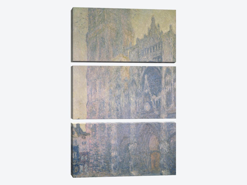 Rouen Cathedral, Harmony in White, Morning Light, 1894  3-piece Canvas Art