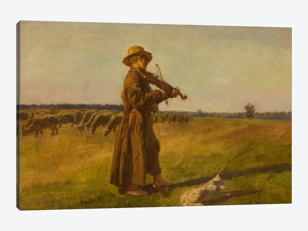 Cowherd, 1897 by Joseph Chelmonski 1-piece Canvas Wall Art
