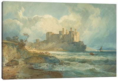 Conway Castle, North Wales, 1798 Canvas Art Print - Castle & Palace Art