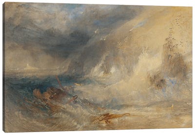 Longships Lighthouse, Land’s End, C.1834-35 Canvas Art Print - Wave Art