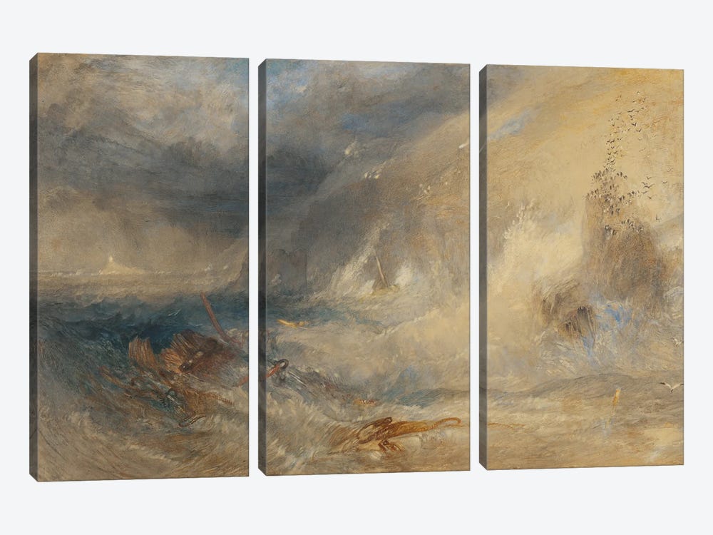 Longships Lighthouse, Land’s End, C.1834-35 by Joseph Mallord William Turner 3-piece Canvas Artwork