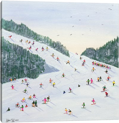 Ski-Vening, 1995 Canvas Art Print - Sports Art