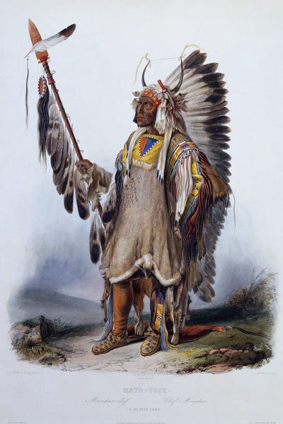 Indigenous & Native American Culture: Mato-Tope, A Mandan Chief, 1844 by Karl Bodmer