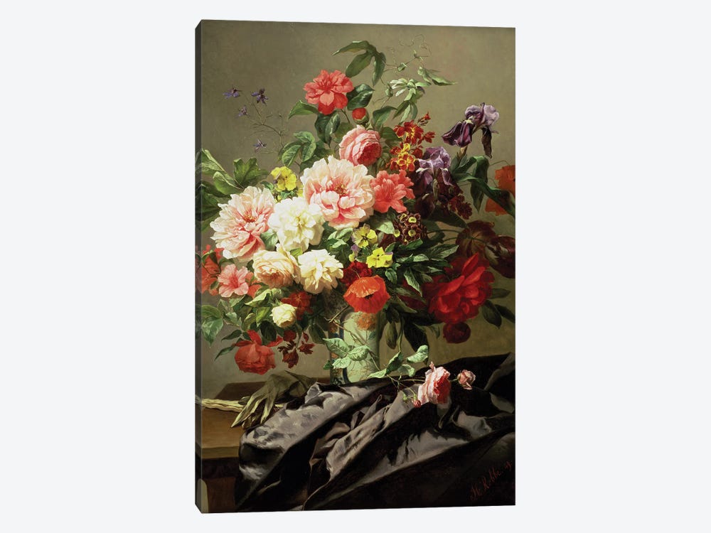 Peonies, Poppies and Roses, 1849 1-piece Canvas Print
