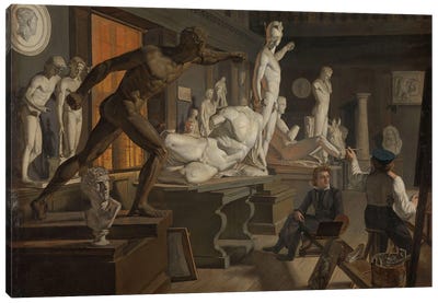 Scene From The Academy In Copenhagen, C.1827-28 Canvas Art Print - Sculpture & Statue Art