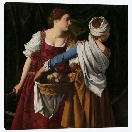 Judith And Her Maidservant With The Head Of Holofernes, C.1608- 12 Canvas Print #BMN13414} by Orazio Gentileschi Art Print