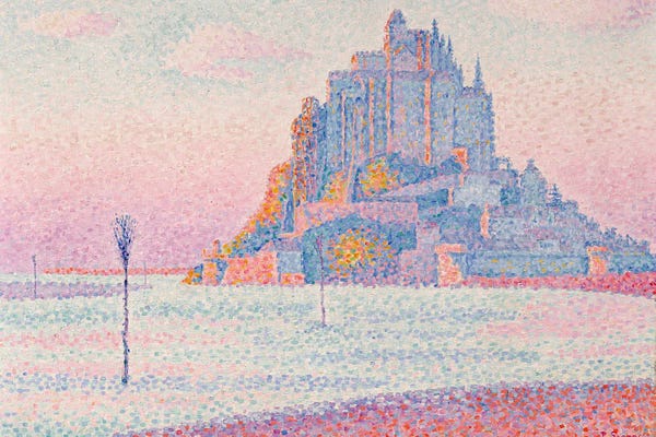 Mont Saint-Michel: Mont Saint-Michel, Setting Sun, 1897 by Paul Signac