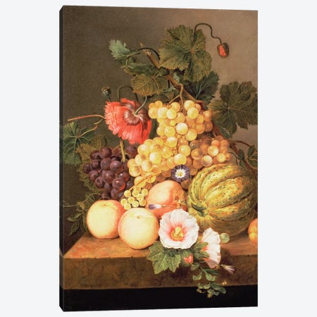 Still life with fruit Canvas Print #BMN1341} by Johannes Cornelis Bruyn Art Print
