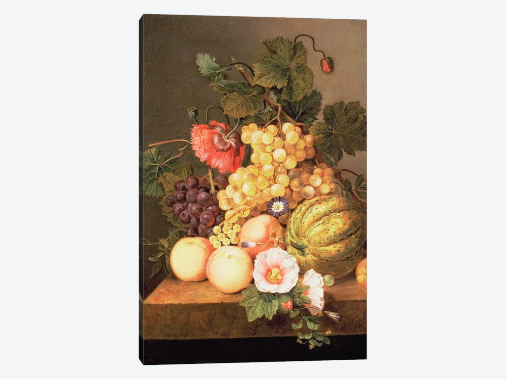 Still life with fruit by Johannes Cornelis Bruyn 1-piece Canvas Artwork