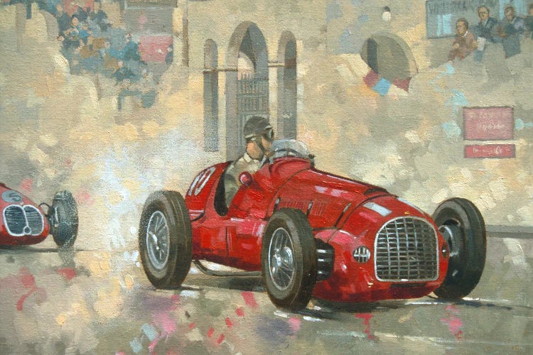 Whitehead's Ferrari Passing The Pavillion, Jersey by Peter Miller wall art