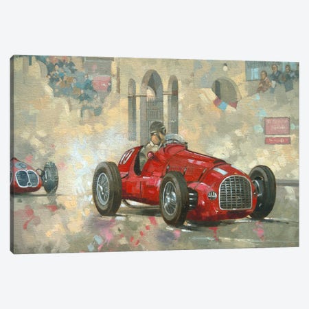 Whitehead's Ferrari Passing The Pavillion, Jersey Canvas Print #BMN13422} by Peter Miller Canvas Art Print