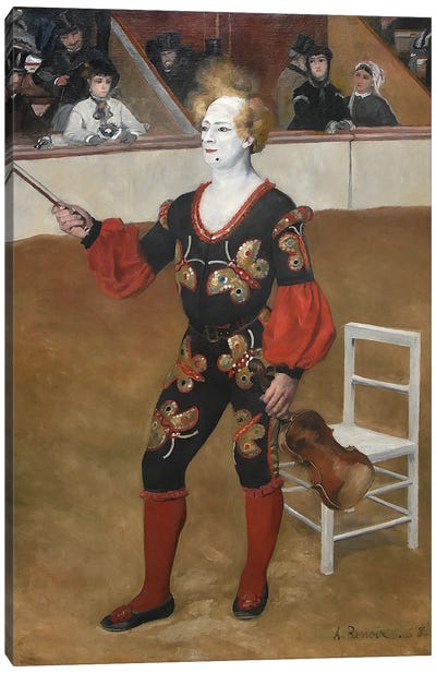 The Clown, 1868 Canvas Art Print - Pierre Auguste Renoir