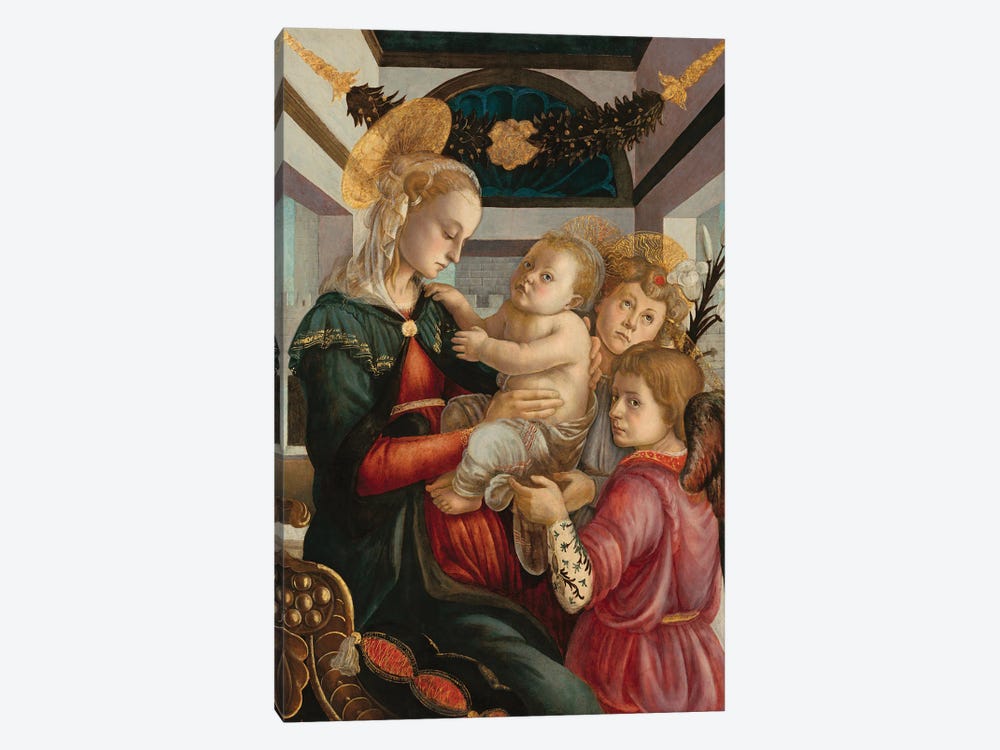 Madonna And Child With Angels, 1465-70 by Sandro Botticelli 1-piece Canvas Print