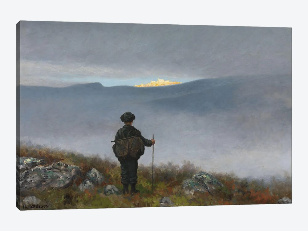 Far, Far Away Soria Moria Palace Shimmered Like Gold, 1900 by Theodor Severin Kittelsen 1-piece Canvas Art Print