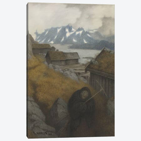 She Covers The Whole Country, 1904 Canvas Print #BMN13436} by Theodor Severin Kittelsen Canvas Print