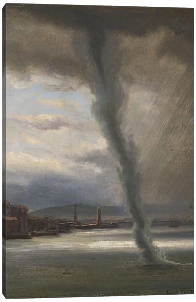 A Waterspout On The Bay Of Naples, 1833 Canvas Art Print - Campania Art