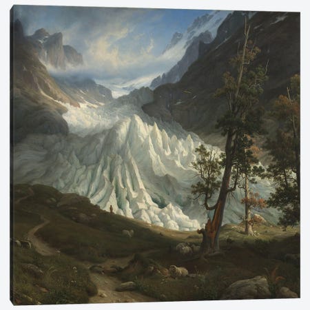 The Grindelwald Glacier, 1838 Canvas Print #BMN13439} by Thomas Fearnley Canvas Art