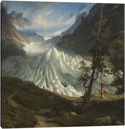 The Grindelwald Glacier, 1838 Canvas Art Print - Glacier & Iceberg Art