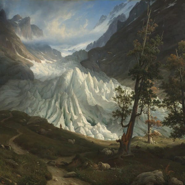 Glaciers & Icebergs: The Grindelwald Glacier, 1838 by Thomas Fearnley