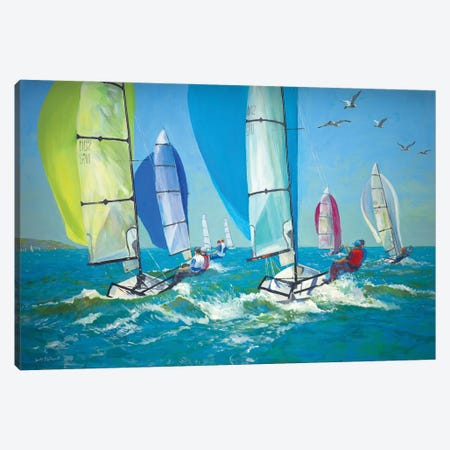 Boats With Spinnakers Out Canvas Print #BMN13447} by William Ireland Canvas Art