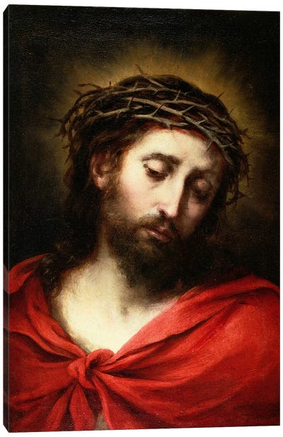Ecce Homo, or Suffering Christ Canvas Art Print - Red Art