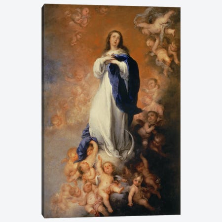 The Immaculate Conception of Los Venerables Canvas Print #BMN13458} by Bartolome Esteban Murillo Canvas Artwork