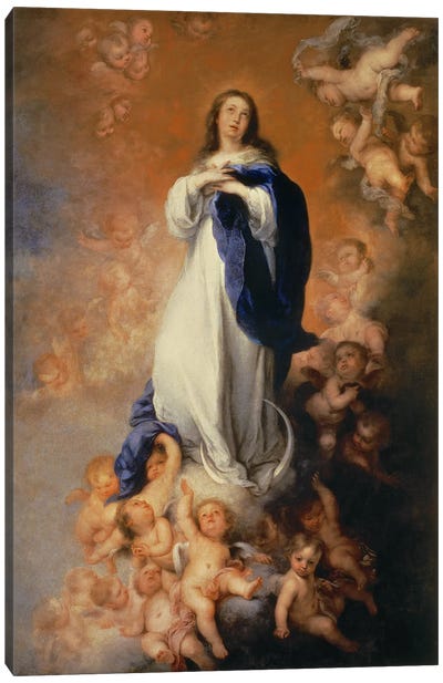 The Immaculate Conception of Los Venerables Canvas Art Print - Religious Figure Art