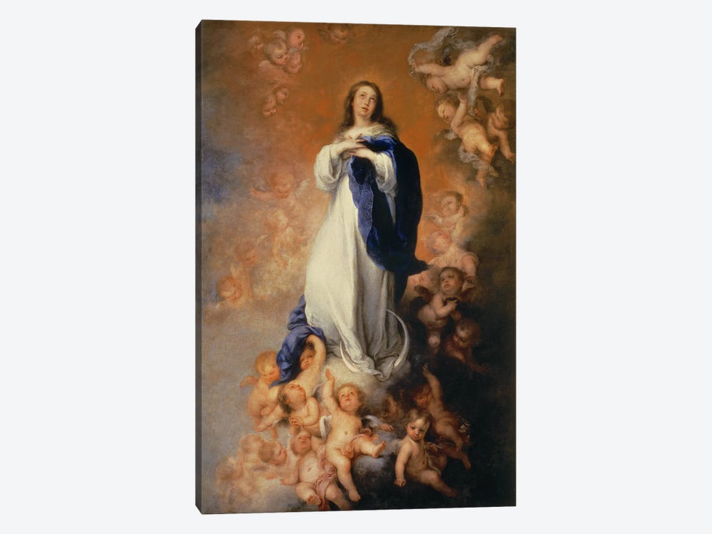 The Immaculate Conception of Los Venerables by Bartolome Esteban Murillo 1-piece Canvas Art