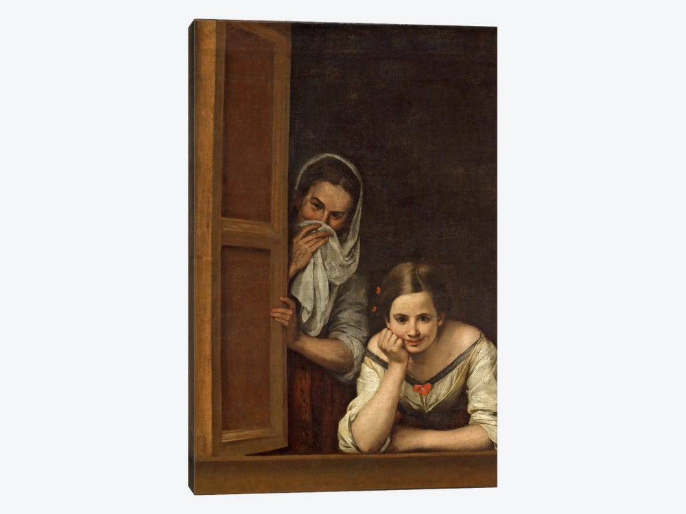 Women from Galicia at the Window by Bartolome Esteban Murillo 1-piece Canvas Art