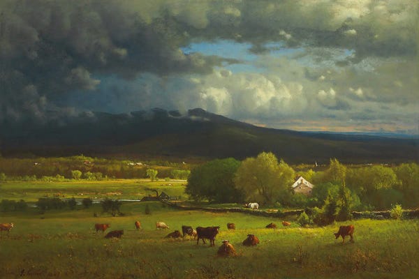 By Land: Sunset on the River by George Inness Sr.