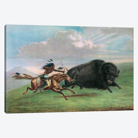 After Buffalo Hunt Canvas Print #BMN13470} by George Catlin Canvas Art