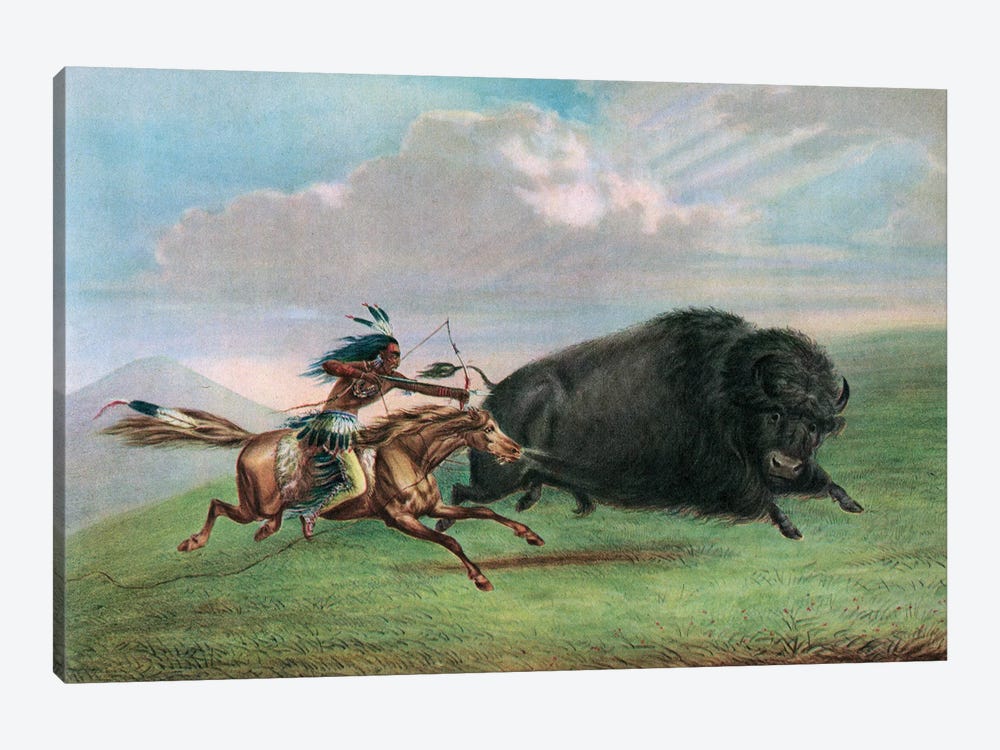 After Buffalo Hunt by George Catlin 1-piece Canvas Art