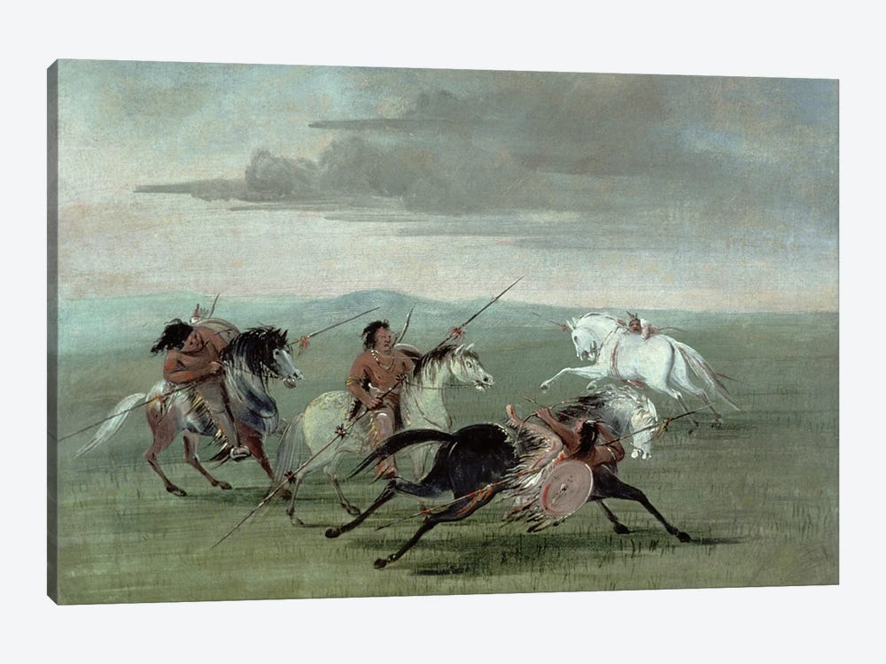 Commanche Feats Of Martial Horsemanship by George Catlin 1-piece Art Print