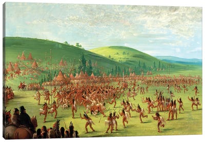 Indian Ball Game Canvas Art Print - George Catlin