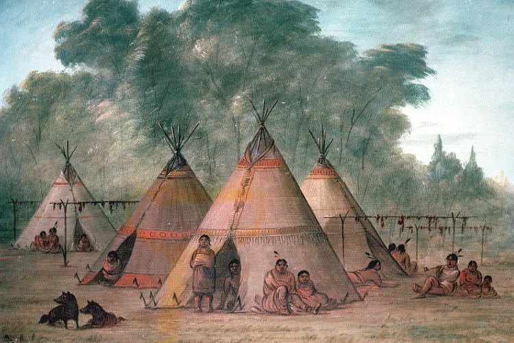 Sioux Village by George Catlin wall art