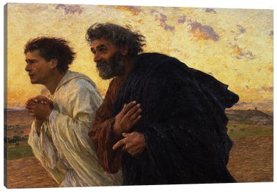 The Disciples Peter and John Running to the Sepulchre on the Morning of the Resurrection, c.1898  Canvas Art Print