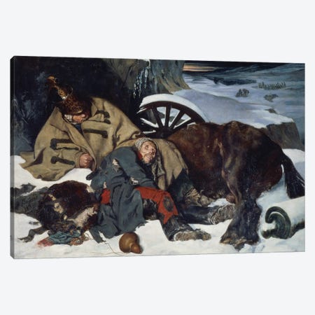 Scene from the Retreat from Russia, 1835  Canvas Print #BMN1348} by Joseph Fernand Boissard de Boisdenier Canvas Print