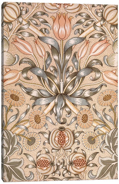 Lily and Pomegranate Wallpaper Design Canvas Art Print - William Morris